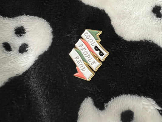 Cool people read enamel pin