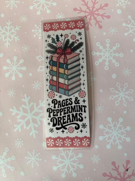 Pages and peppermint bookmark
