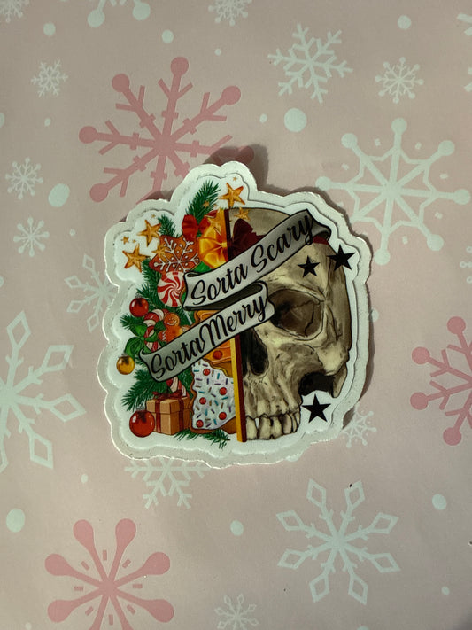 Sorta scary sorta merry sticker