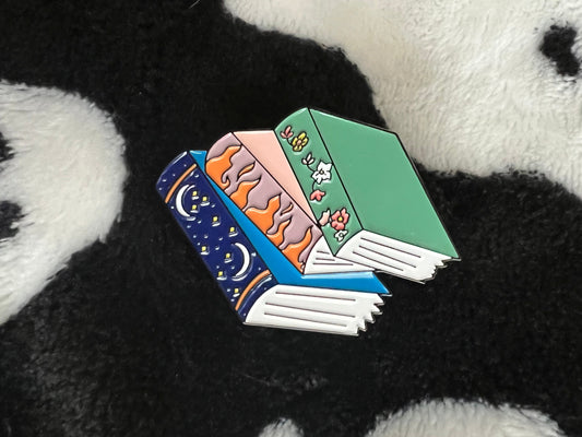 Fantasy book stack pin