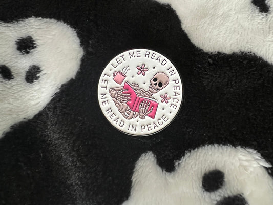 Let me read in peace enamel pin