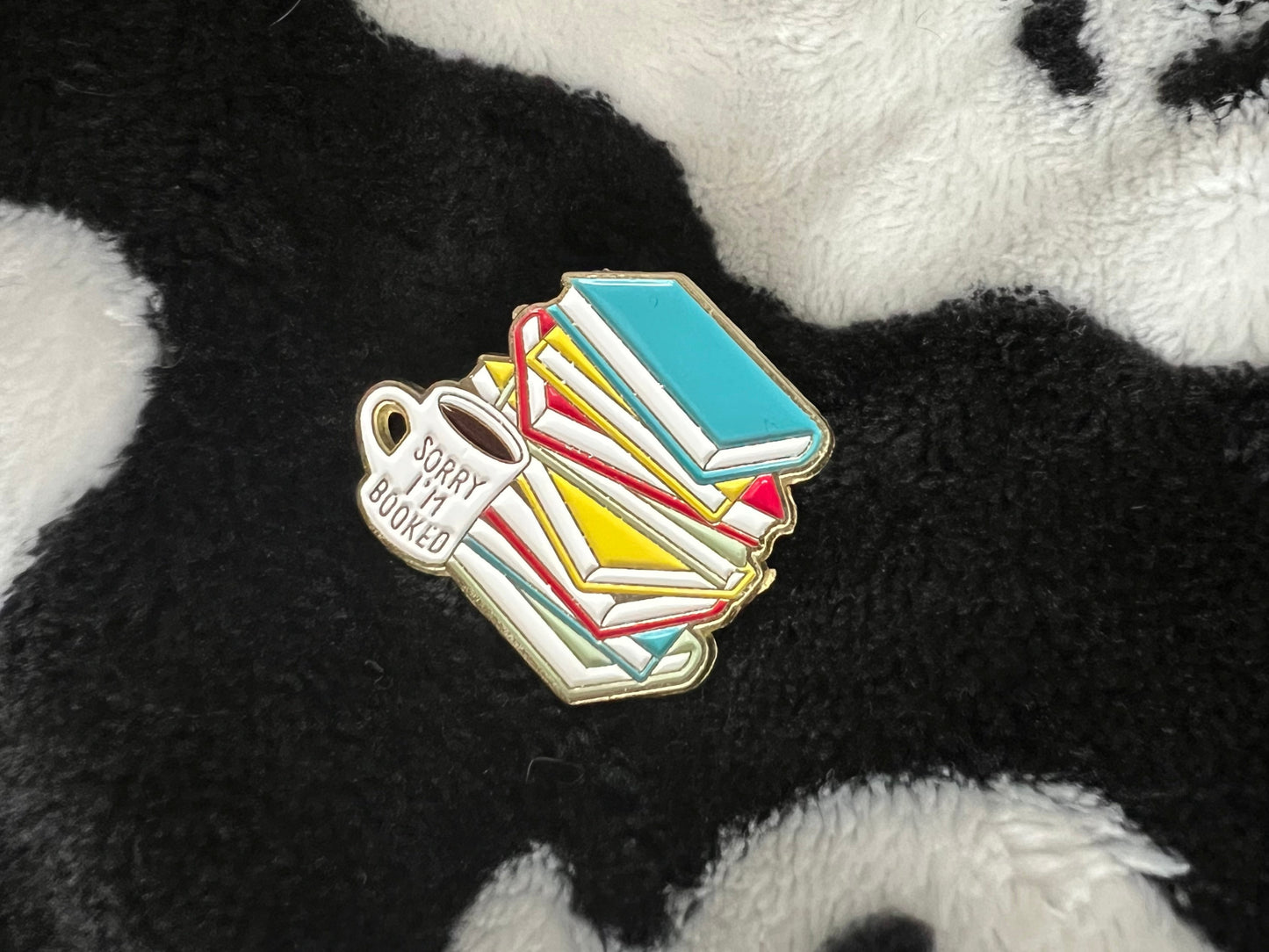 I’m booked-book enamel pin