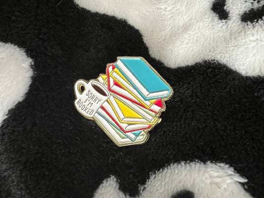 I’m booked-book enamel pin