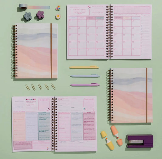 Undated perpetual Planner sunset stripes