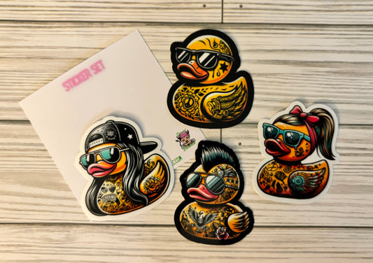 Quack pack rubber duck sticker set