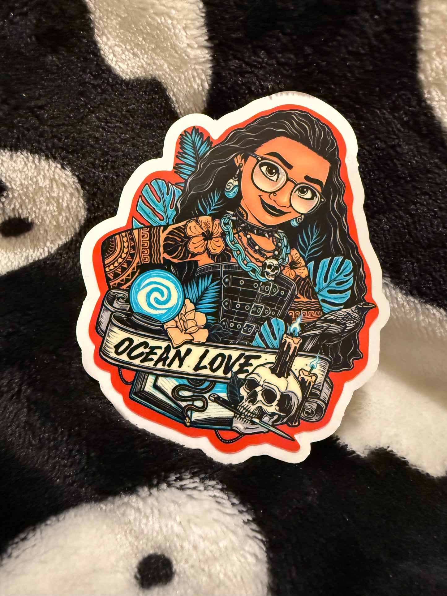 Goth/punk Moana sticker