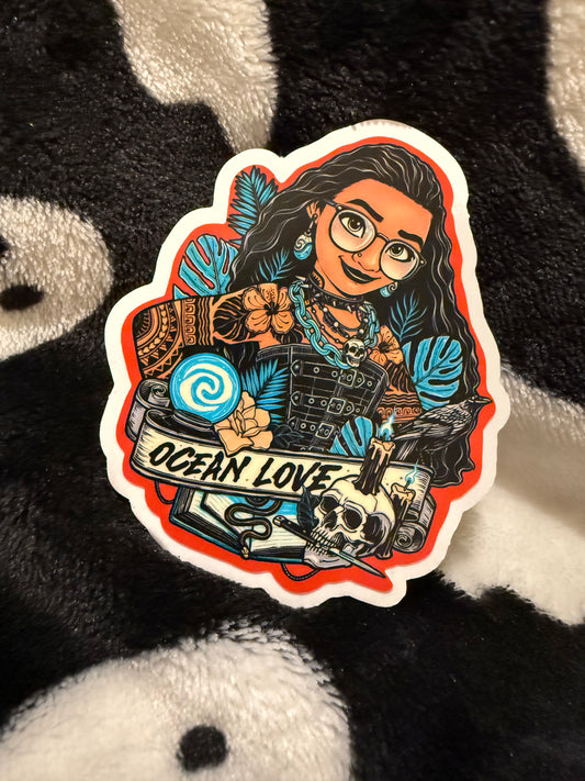 Goth/punk Moana sticker