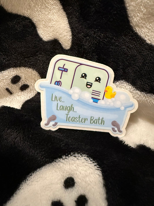 Live laugh toaster bath sticker