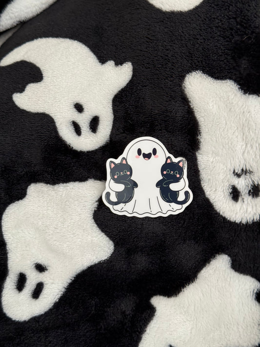 Kitty ghost sticker